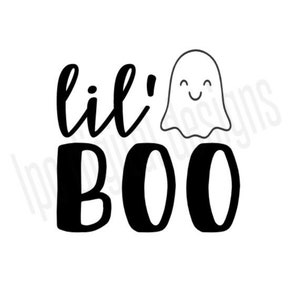 lil boo SVG file, Cricut cutting, Silhouette Cameo, Design Space, Graphic, Illustration, Ghost, Infant Bodysuit, Baby, Newborn, Girl Shirt