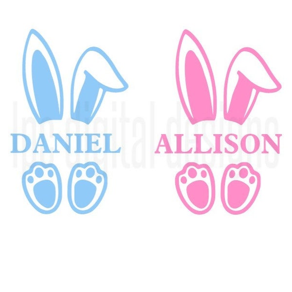 Bunny Rabbit Name SVG file, Cricut cutting, Silhouette Cameo, Design Space, Graphic, Illustration, Personalize, Customize, Easter, Ears