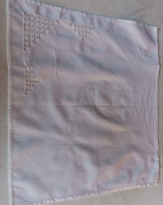 Handmade Crisp White Cotton Embroidered Handkerch… - image 5