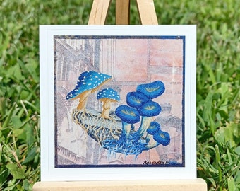 Blue Mushrooms Sticker, Vintage Mushrooms, Wild Mushrooms, Mushrooms Decal, Nature Sticker, Mushroom Lover, Fungi Lover, Fungi Sticker,