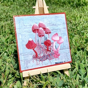 Mushroom Print, Mushroom Art, Painting of Mushrooms, Vintage Mushrooms, Gothic Style Mushrooms, Unique Mushrooms, Fungus Art, Fungi Art