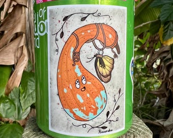 Happy Gourd with Butterfly, Art sticker, Gourd Painting, Fall Decal Happy Fall, Harvest Art, Fall Art