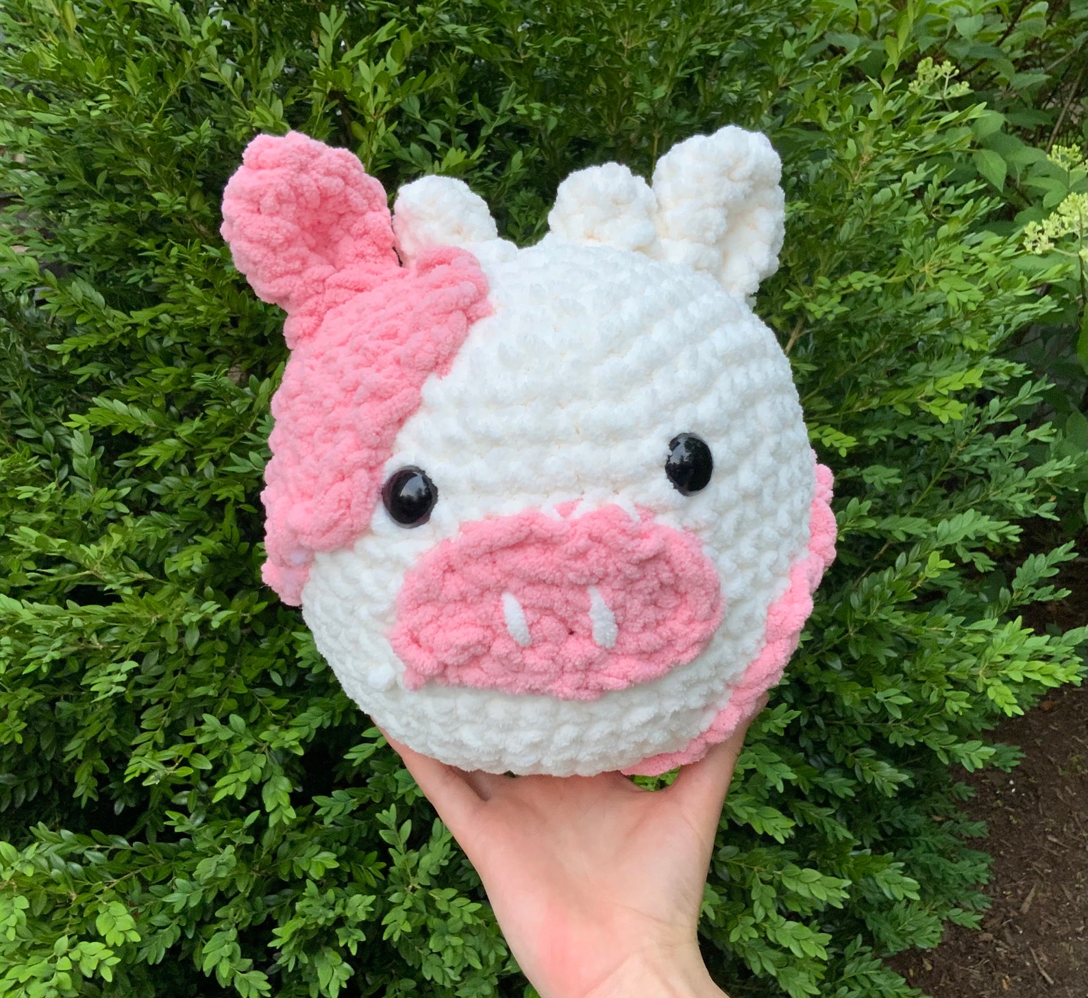 Jumbo Pink Crochet Cow | Etsy
