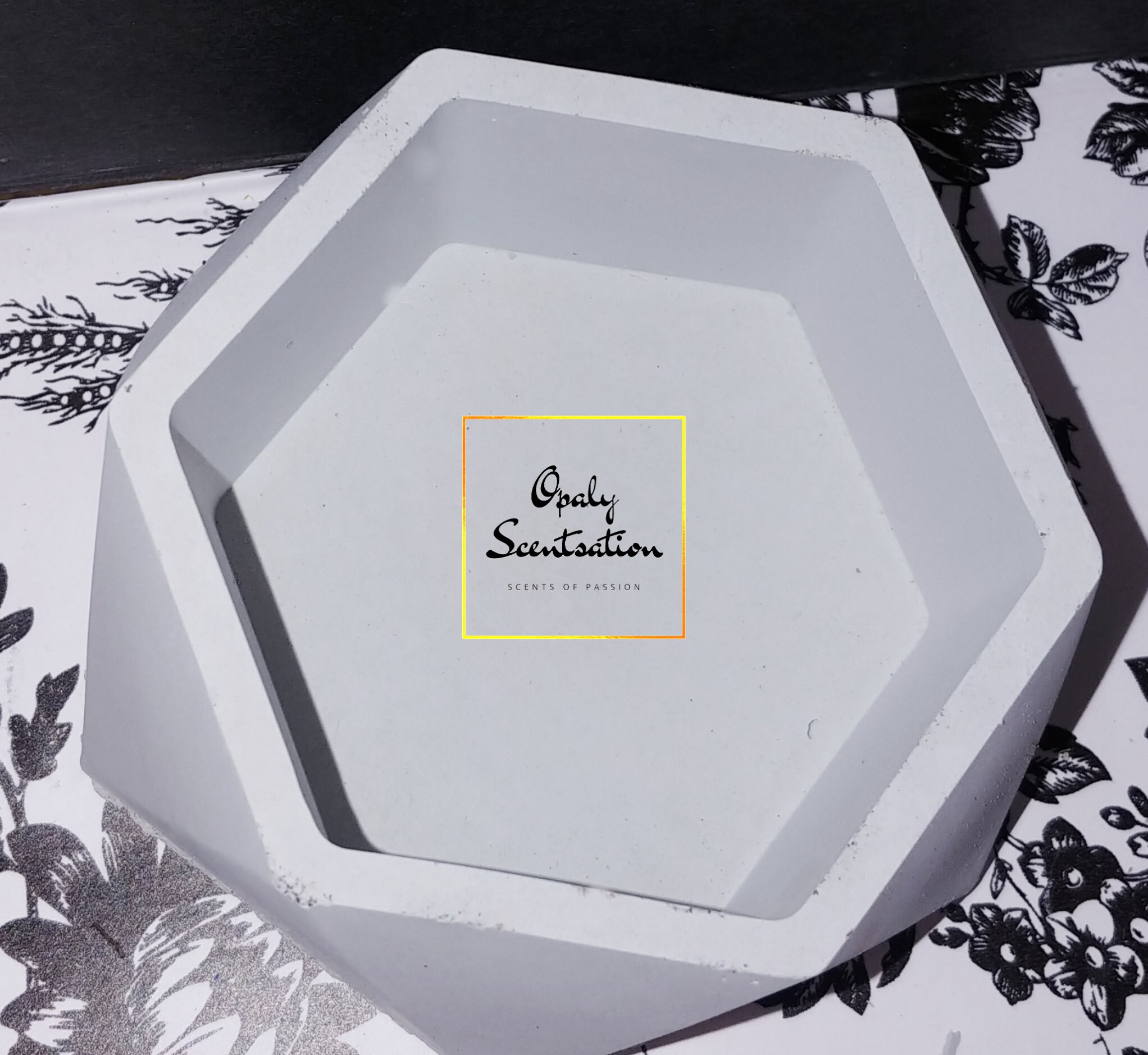 Geometric Concrete Candle jars with lid/ Containers/ Modern Etsy