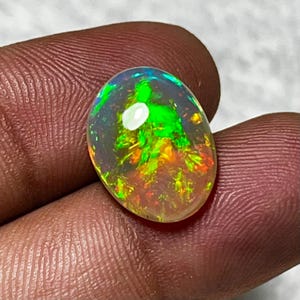 5.90 Ct, Natural fire oval cabochon loose opal stone making jewelry, Vintage fire opal stone, AAA Ethiopian opal stone making ring pendant