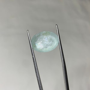 Silver Sheen Natural Aquamarine Sunstone With Amazing Schiller Effect 12x16MM Oval Flashy Shiny Aquamarine For Jewellery Making image 4