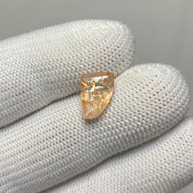 Sunstone Light Color CONFETTI Sunstone Multi Flake Sparkling 7x10 MM Filled With Rainbow ...