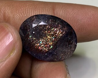 Top Quality Bloodshot Iolite Sunstone 17x30 MM Oval Shape With Multi Glitters Sparkling Iolite Sunstone For Beautiful Jewelry making  FSH126