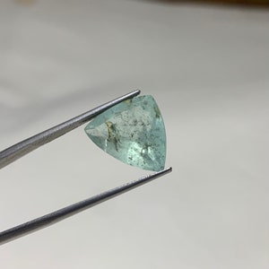 Moss Aquamarine Faceted Trillion Shape Cut 13x17MM Natural Loose Gemstone, Genuine Aquamarine,Unique Stone, Moss Aquamarine Cut Stone