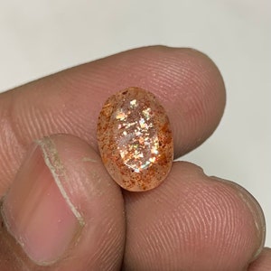 Beautiful Natural Multi Flakes Sunstone 8x12 MM 3.85 Carat Filled With Rainbow Lattice Oregon Sunstone Top Faceted Sunstone Making jewellery