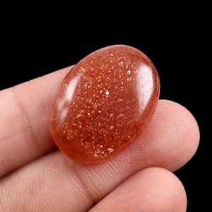 Premium Grade Sunstone Cabochon - Flashy Fire Loose Gemstone, 19x23 mm 24.20 Ct ! Unique Or attractive Gemstone For Handmade Jewelry FSH 48