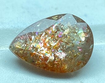 Sparkling Natural Multi Flakes Sunstone 14X20 MM 12.50 quilates Relleno con Rainbow Lattice Multi Flakes Sunstone para la fabricación de joyas FSH 81