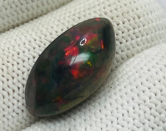 Natuurlijke Ethiopische zwarte opaal cabochon Marquise vorm cabochon steen edelsteen opaal voor het maken van sieraden huwelijkscadeau voor ring