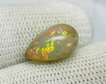 AAA grade opal - Ethiopian welo opal - loose white opal gemstone - opal cabochon 8.70X14.60 pear - October birthstone