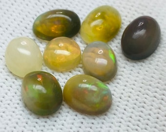 AAA++ 100% Natural Top Quality Ethiopian Black Opal Gemstone Natural Multi Fire Opal Mix Shape Cabochon Black Opal Are Making Jewelry.