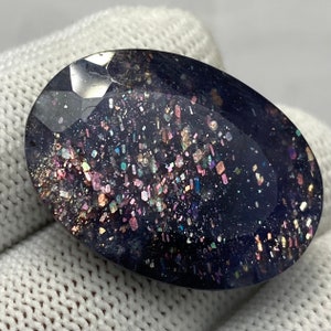 Colorful Bloodshot Iolite Sunstone 22x31MM Oval Shape With Multi Glitters Sparkling Iolite Sunstone For Beautiful Jewelry Making FSH206