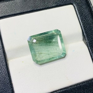 Moss Aquamarine Faceted Square Cut Stone 11x13MM Natural Loose Gemstone Cut Stone, Genuine Loose Aquamarine, Natural Moss Aquamarine