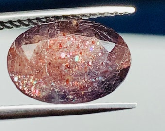 Natural rare Bloodshot Iolite sunstone 1.80  carat 8x10   MM Oval shape Faceted Gemstone
