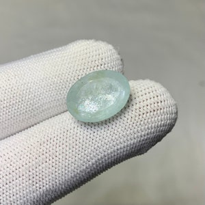 Silver Sheen Natural Aquamarine Sunstone With Amazing Schiller Effect 12x16MM Oval Flashy Shiny Aquamarine For Jewellery Making image 5