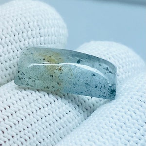 Natural MOSS AQUAMARINE Baguette Shape Cabochon Loose Gemstone/Aquamarine/Blue Moss Aquamarine Cabochon/Aquamarine Loose Gemstone