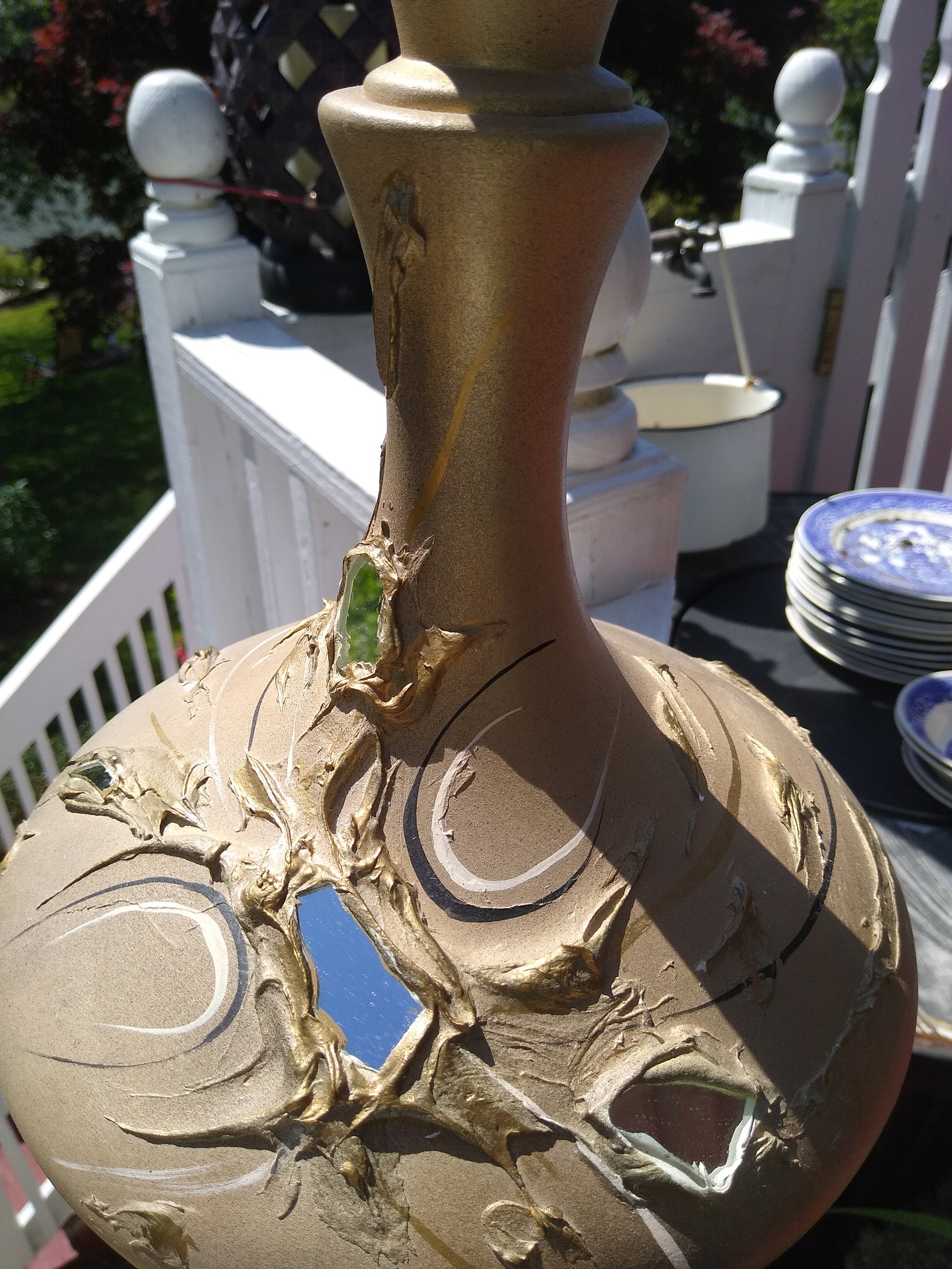 Vintage Mirrored & Textured Decanter Genie Bottle Urn Etsy