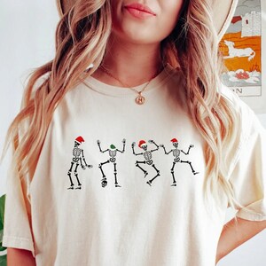Skeleton Christmas Comfort Colors Shirt, Christmas Tshirt, Santa Shirt, Dancing Skeletons, Funny Christmas Shirt, Comfort Colors Tshirt