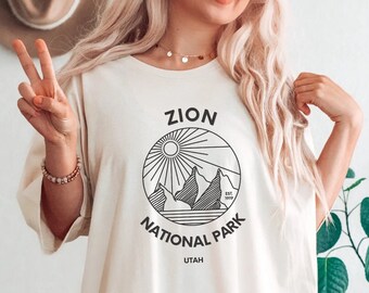 Nationalparkskjorta - Zion nationalpark - Zion T-shirt - Vintageskjorta - Nationalparkskjorta - Herr - Dam - Zion-skjorta - Campingskjorta