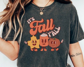 Retro Fall Shirt - Fall Shirt Women - It's Fall Y'all Shirt - Comfort Colors Shirt - Cute Graphic Fall Shirt - Fall Tshirts