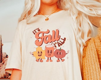 Retro Fall Shirt, Womens Fall Shirt, Fall shirt women, Cute Fall Shirt, Fall Shirt, Fall Tshirts, It's Fall Y'all, Fall Tee, Pumpkin Spice