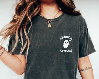 Spooky Season Shirt, Comfort Colors Tshirt, Spooky Shirt, Halloween Tshirts, Fall Tshirts,  Fall Shirt Women, Halloween, Ghost, Pumpkin Fall