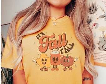 Autunno Retro Comfort Colori Camicia - Comfort Colors Tshirt - Camicia Autunno Divertente - È Autunno Y'all Camicia - Tshirt Autunno - Autunno Graphic Tee