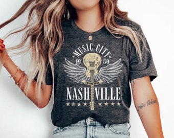 Nashville Shirt, Music City, Nashville, Tennessee, Country Music Shirt, Western Tee, Nashville Tshirt, Vintage Nashville Shirt