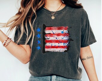 Koszulka American Flag Comfort Colors - Koszulka 4 lipca - Koszulka 4 lipca - Koszulka damska 4 lipca - Koszulki 4 lipca - Koszulka vintage