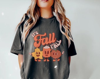 Retro Fall Shirt - Fall Shirt Women - It's Fall Y'all Shirt - Comfort Colors Shirt - Cute Graphic Fall Shirt - Fall Tshirts