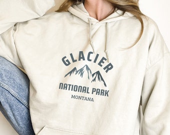 Glacier National Park Hoodie, National Park Sweatshirt - Hiking Camping - Womens - Mens - Vintage Sweatshirt