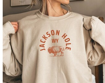 Jackson Hole Sweatshirt - National Park Crewneck - Jackson Hole - Hiking Camping  - Vintage Sweatshirt