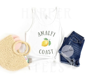 Amalfi Coast Tank Top - Vacation Shirt - Travel Shirt - Italy - Positano - Capri - Lemon Shirt - Lemon Tank Top - Amalfi