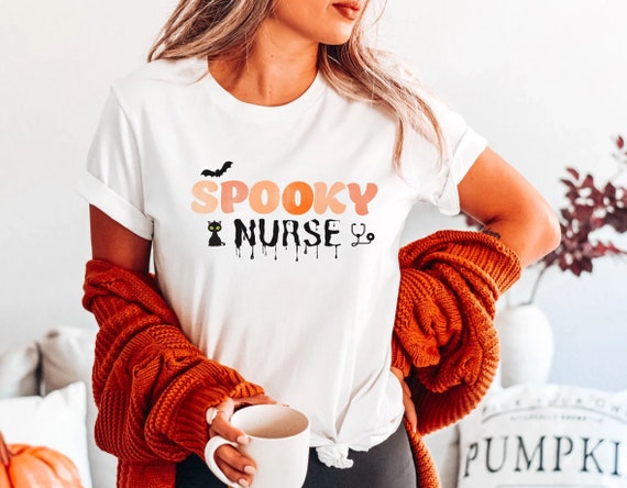 Nurse Halloween Shirt Spooky Costume Shirt Fall Nurse Shirt