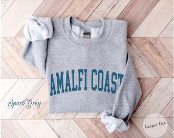 Costa de Amalfi, sudadera de Amalfi, sudadera de Italia, Positano, Amalfi, Capri, sudadera vintage, camisa de viaje, camisa de Amalfi, camisa de vacaciones