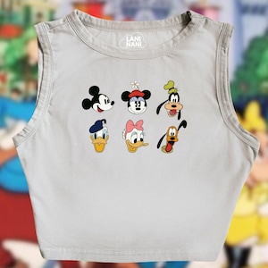 Retro Mickey and Friends Crop Tank , Disney Mickey and Friends Crop Top , Disney Crop Tank , Vintage Disney, Retro Style Mickey Crop