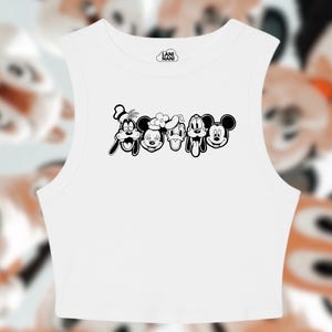 Mickey Co Tank, Disney Friends Crop Tank, Disney Friends Baby Tee, Minnie Donald Pluto Daisy Disney Crop Tee
