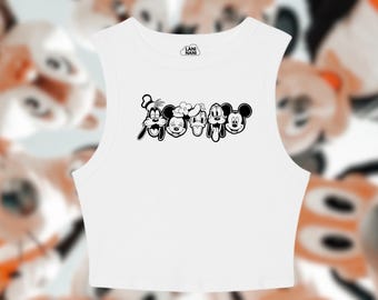 Mickey Co Tank, Disney Friends Crop Tank, Disney Friends Baby Tee, Minnie Donald Pluto Daisy Disney Crop Tee