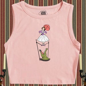 Haunted Mansion Crop Tank | Tightrope Ballerina | Haunted Mansion Stretching Room | Foolish Mortals | Disney Spooky Crop Tank