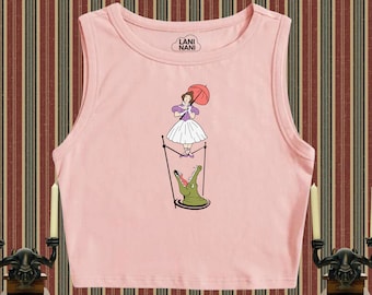 Haunted Mansion Crop Tank | Tightrope Ballerina | Haunted Mansion Stretching Room | Foolish Mortals | Disney Spooky Crop Tank