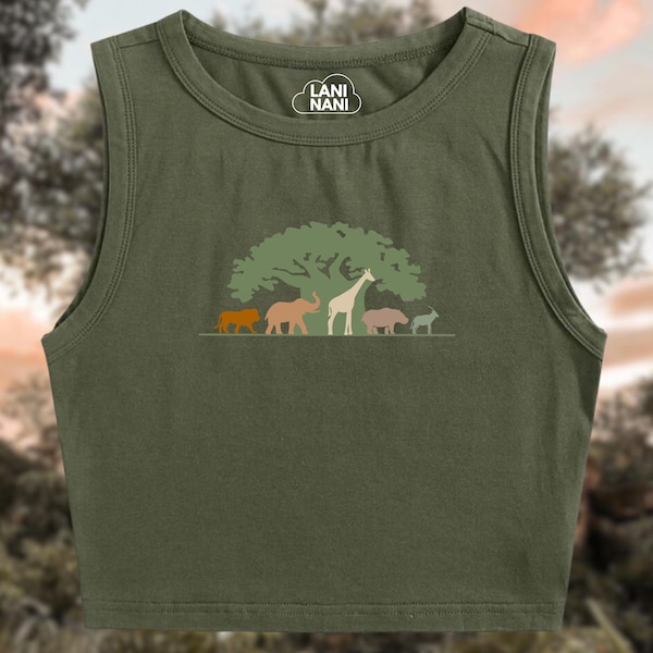 Camiseta sin mangas de Animal Kingdom / Camiseta sin mangas de Disney / Top corto de Disney / Árbol de la vida de Disney