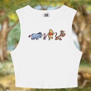 Pooh and Friends Crop Tank Top, Winnie the Pooh Crop Tank, Pooh and Pals Tank Top, Pooh retire Tiger Crop Top, Pooh Gift, Winnie Pesent