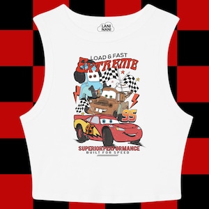 Cars Crop Tank Top, Cars Crop Tank, Cars Movie Crop, Lightning McQueen Crop Top, Cars Movie Shirt, Cars Disney Gift, McQueen Baby Tee