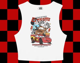 Cars Crop Tank Top, Cars Crop Tank, Cars Movie Crop, Lightning McQueen Crop Top, Cars Movie Shirt, Cars Disney Gift, McQueen Baby Tee