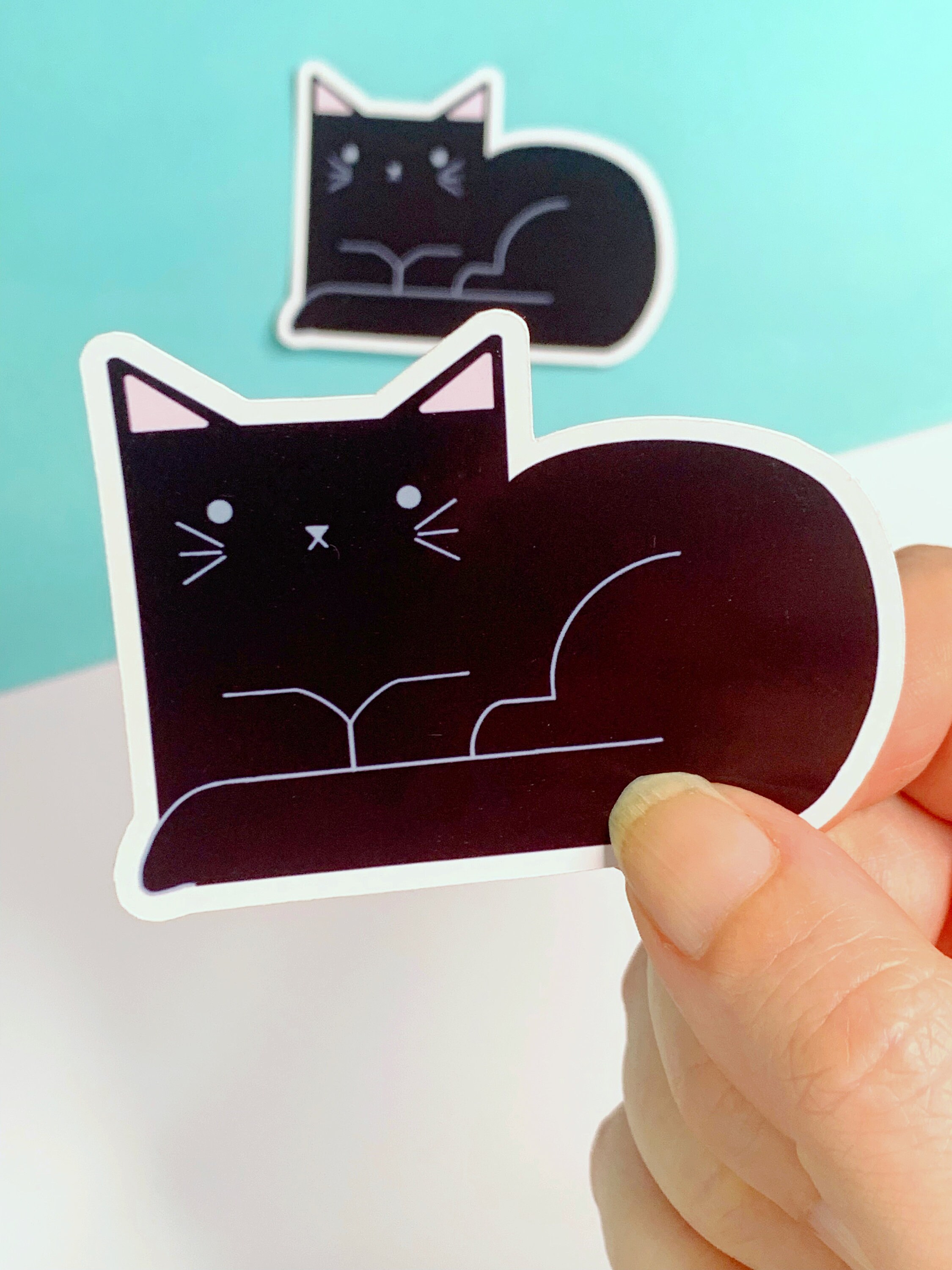 Black Cat Loafing Single 3" Glossy Vinyl Sticker Etsy
