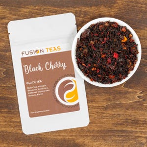 Black Cherry Black Tea - Premium Loose Leaf Blend - 4oz Pouch (48 Servings)